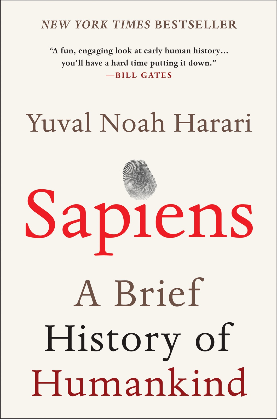Cover of Sapiens by Yuval Noah Harari
